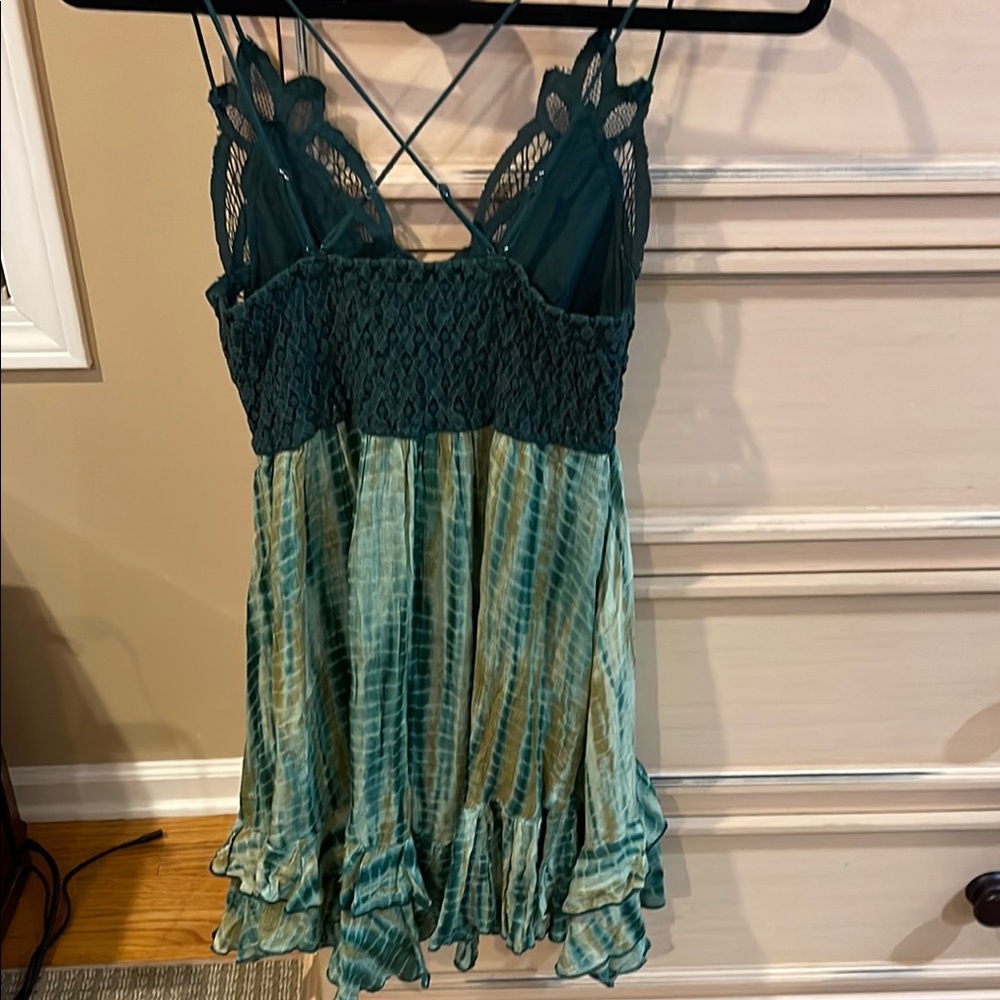 Free People Hunter Green Lace Mini Dress - Picture 5 of 7